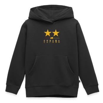 Spanien Zweiter Stern Fußball - Kinder Premium Organic Hoodie - Schwarz - Vorne - AI Model Kid Male (0cm)