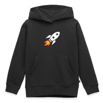 Rocket - Kids Premium Organic Hoodie - black - Front - AI Model Kid Male (0cm)