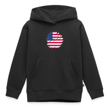 USA Flag America Flag Stars & Stripes Patriot - Sweat Premium à capuche enfant bio - noir - Devant - AI Model Kid Male (0cm)