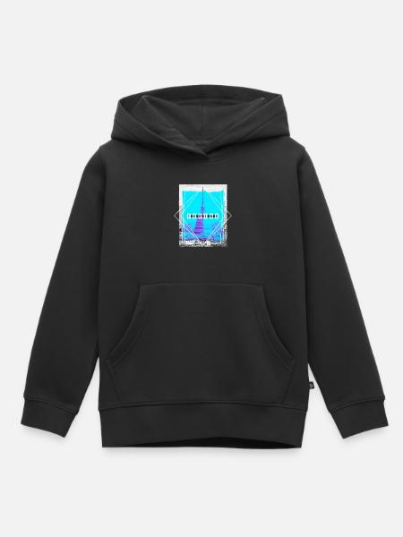 Torino Italia Città Skyline Love Holidays - Felpa Premium con cappuccio bambino bio - nero