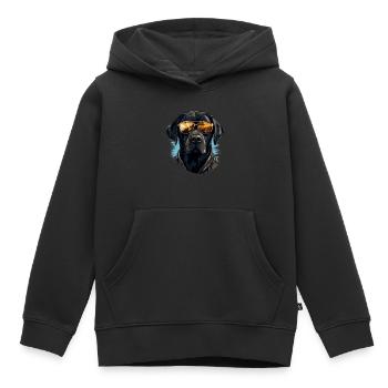Urban Retriever: Streetwise Labrador Vibes - Sweat Premium à capuche enfant bio - noir - Devant - AI Model Kid Male (0cm)