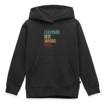 Legendär. Seit. Januar. 2015. Retro Birthday - Kinder Premium Organic Hoodie - Schwarz - Vorne - AI Model Kid Male (0cm)