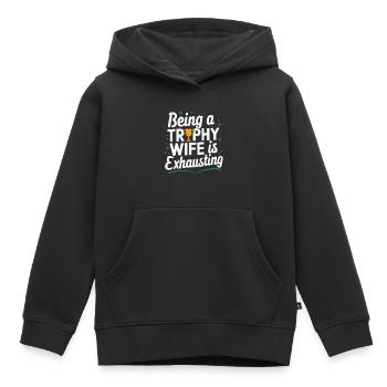 Frau Ehefrau Partnerin Familie Verheiratet - Kinder Premium Organic Hoodie - Schwarz - Vorne - AI Model Kid Male (0cm)