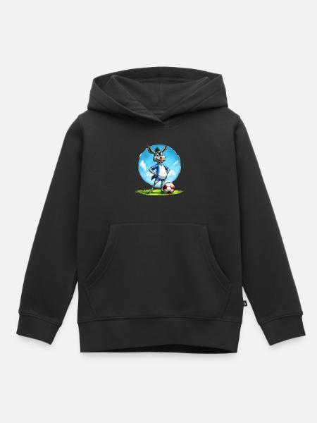 Fussball Esel - Kinder Premium Organic Hoodie - Schwarz