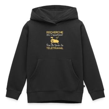 Telearbeit, Arbeitshumor, Bürohumor - Kinder Premium Organic Hoodie - Schwarz - Vorne - AI Model Kid Male (0cm)