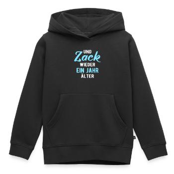 Geburtstag und Zack wieder ein Jahr älter - Kinder Premium Organic Hoodie - Schwarz - Vorne - AI Model Kid Male (0cm)