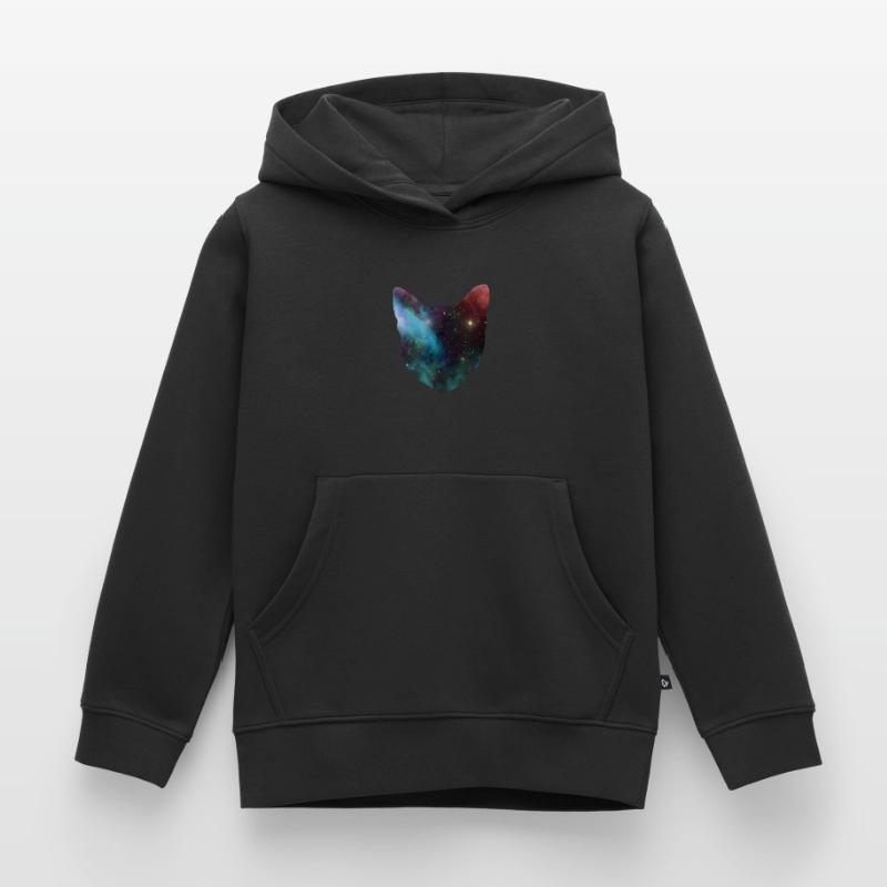 chat de l'espace cadeau de chat de l'espace Sweat Premium à capuche enfant bio