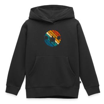 Musculation Bodybuilder GYM Fitnessstudio Retro - Sweat Premium à capuche enfant bio - noir - Devant - AI Model Kid Male (0cm)