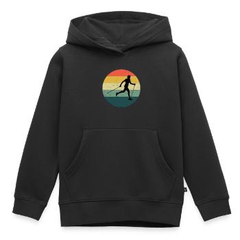Marche nordique féminine Marcheur nordique - Sweat Premium à capuche enfant bio - noir - Devant - AI Model Kid Male (0cm)