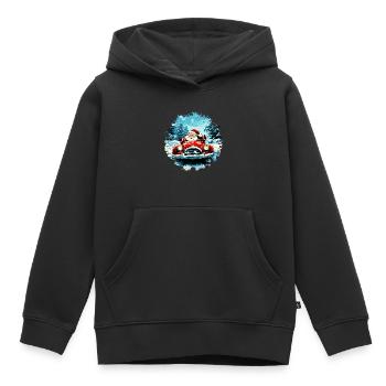 Autofahrer Weihnachten / Weihnachtsmann Autofahrer - Kinder Premium Organic Hoodie - Schwarz - Vorne - AI Model Kid Male (0cm)
