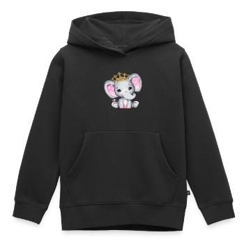 Elefanten Familie Mama Baby T-Shirt - Kinder Premium Organic Hoodie - Schwarz - Vorne - AI Model Kid Male (0cm)