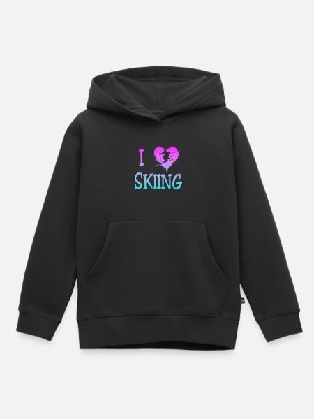 Skiing - Ski - Kinder Premium Organic Hoodie - Schwarz
