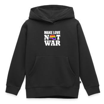 Make love not war - Kinder Premium Organic Hoodie - Schwarz - Vorne - AI Model Kid Male (0cm)
