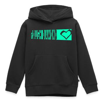 DIAMANT - Sweat Premium à capuche enfant bio - noir - Devant - AI Model Kid Male (0cm)