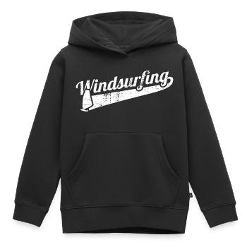 Planche à voile - Sweat Premium à capuche enfant bio - noir - Devant - AI Model Kid Male (0cm)
