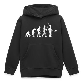 Bäcker Evolution Distressed Look - Kinder Premium Organic Hoodie - Schwarz - Vorne - AI Model Kid Male (0cm)