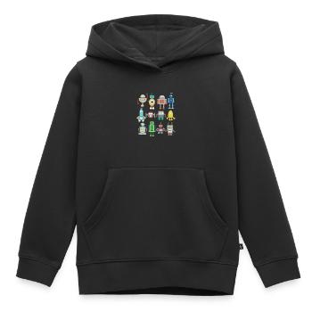 Roboter Retro - Kinder Premium Organic Hoodie - Schwarz - Vorne - AI Model Kid Male (0cm)