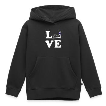Turmspringen Turmspringerin Wasserspringen LOVE - Kinder Premium Organic Hoodie - Schwarz - Vorne - AI Model Kid Male (0cm)