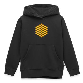 Gaufre - Sweat Premium à capuche enfant bio - noir - Devant - AI Model Kid Male (0cm)