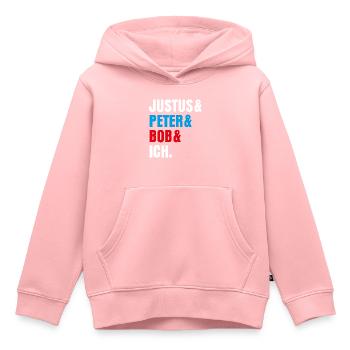 Die Drei ??? Justus& Peter& Bob& Ich - Kinder Premium Organic Hoodie - Rosa - Vorne - AI Model Kid Female (0cm)
