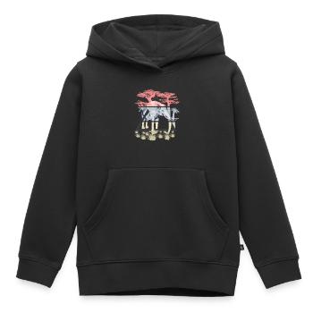 Weiser Elefant der Savanne - Kinder Premium Organic Hoodie - Schwarz - Vorne - AI Model Kid Male (0cm)