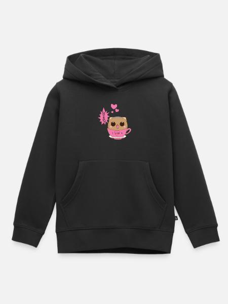 Katze süß - Kinder Premium Organic Hoodie - Schwarz