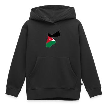 Jordan Flag Map - Kids Premium Organic Hoodie - black - Front - AI Model Kid Male (0cm)