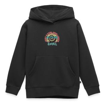 JUSTE UNE FILLE QUI AIME L’ESCARGOT - AMOUREUX D’ESCARGOT D’ANIMAL FAMILIER - Sweat Premium à capuche enfant bio - noir - Devant - AI Model Kid Male (0cm)