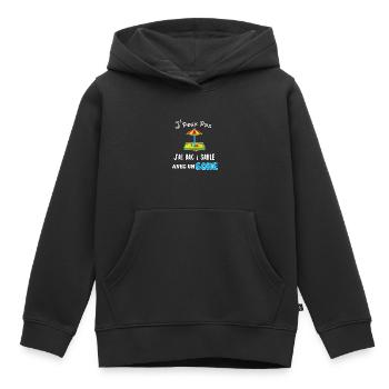 J'peux pas j'ai bac à sable gone 69 - Sweat Premium à capuche enfant bio - noir - Devant - AI Model Kid Male (0cm)