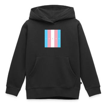 Trans - Sweat Premium à capuche enfant bio - noir - Devant - AI Model Kid Male (0cm)