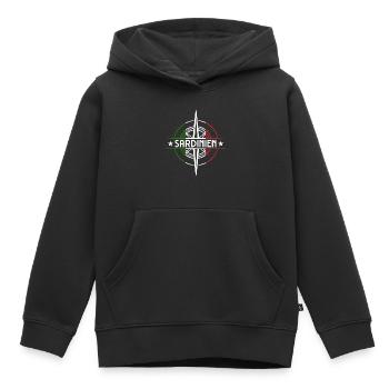 Sardaigne - Sweat Premium à capuche enfant bio - noir - Devant - AI Model Kid Male (0cm)
