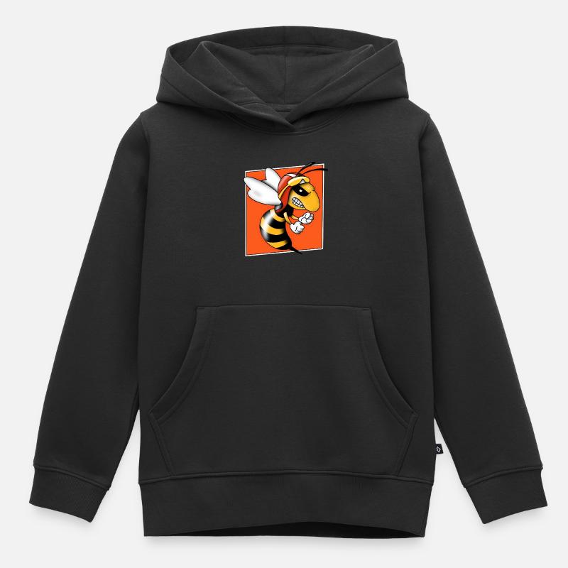 Hornet halftone abeille guêpe Pop Art Comic Style - Sweat Premium à capuche enfant bio - noir