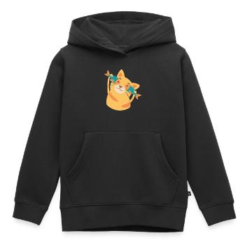 Wels - Kinder Premium Organic Hoodie - Schwarz - Vorne - AI Model Kid Male (0cm)