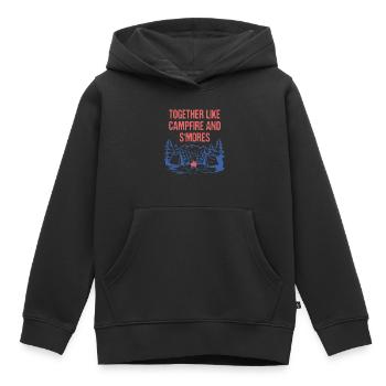 Ensemble comme le feu de camp et les dictons de camping S’mores - Sweat Premium à capuche enfant bio - noir - Devant - AI Model Kid Male (0cm)