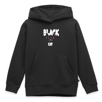 Schwarz Weiße Katze - Kinder Premium Organic Hoodie - Schwarz - Vorne - AI Model Kid Male (0cm)