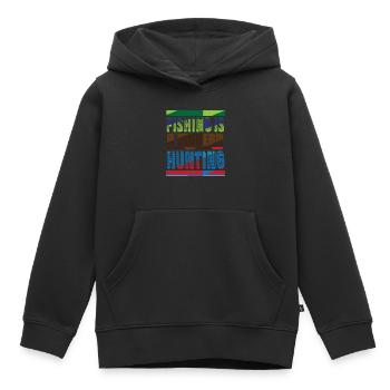 2 Fishing is a modern hunting - Kids Premium Organic Hoodie - black - Front - AI Model Kid Male (0cm)