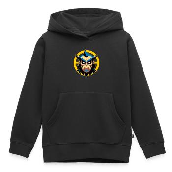 Méchant homme aux cornes - Sweat Premium à capuche enfant bio - noir - Devant - AI Model Kid Male (0cm)