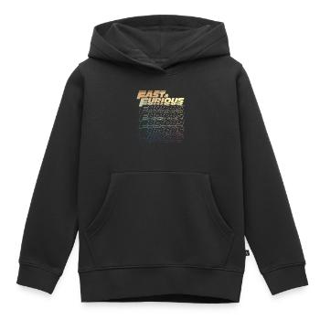 Logo Fast and Furious Avec Lignes De Contour - Sweat Premium à capuche enfant bio - noir - Devant - AI Model Kid Male (0cm)