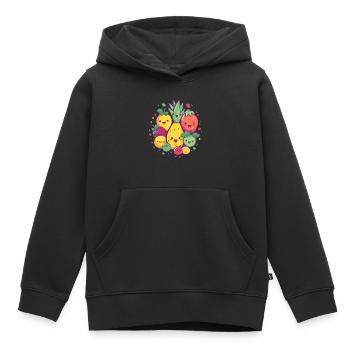 Pineapple und seine Band Kawaii - Kinder Premium Organic Hoodie - Schwarz - Vorne - AI Model Kid Male (0cm)