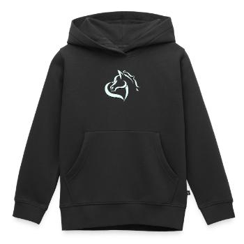 Tannis Ausritte logo hellblau schwarz ohne Name - Kinder Premium Organic Hoodie - Schwarz - Vorne - AI Model Kid Male (0cm)