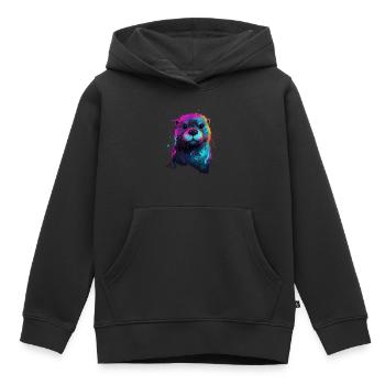 Otter Otter Sea Otter - Kids Premium Organic Hoodie - black - Front - AI Model Kid Male (0cm)