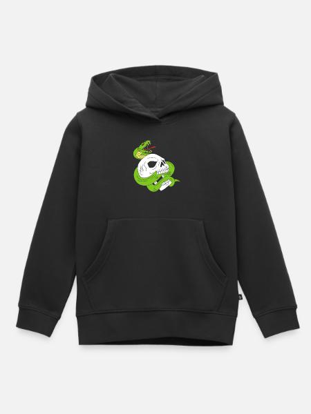Der Schädel und die Schlange - Kinder Premium Organic Hoodie - Schwarz