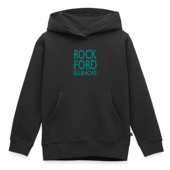 Rockford - Illinios - États-Unis États-Unis États-Unis - Sweat Premium à capuche enfant bio - noir - Devant - AI Model Kid Male (0cm)