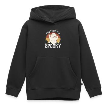 Costume d’Halloween fantôme groovy mignon, faire semblant que je suis - Sweat Premium à capuche enfant bio - noir - Devant - AI Model Kid Male (0cm)