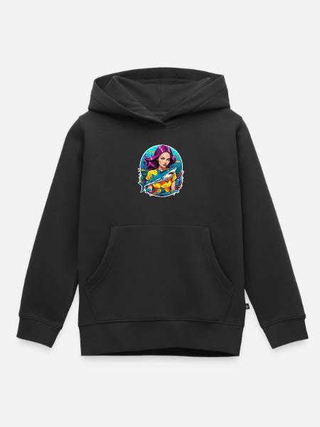 Hai und Frau - Kinder Premium Organic Hoodie - Schwarz