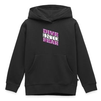 Blague Actes de Courage Saut à l’élastique Communauté - Sweat Premium à capuche enfant bio - noir - Devant - AI Model Kid Male (0cm)