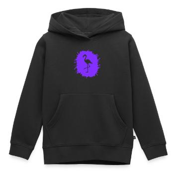 flamingo splatter - Kinder Premium Organic Hoodie - Schwarz - Vorne - AI Model Kid Male (0cm)