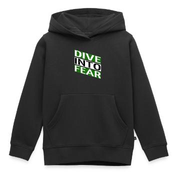 funny sayings bungee jumping courage mindset - Kinder Premium Organic Hoodie - Schwarz - Vorne - AI Model Kid Male (0cm)