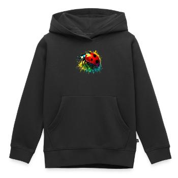 Coccinelle - Sweat Premium à capuche enfant bio - noir - Devant - AI Model Kid Male (0cm)