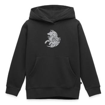 Star Wolf Magic Wappen - Farbe anpassbar - Kinder Premium Organic Hoodie - Schwarz - Vorne - AI Model Kid Male (0cm)